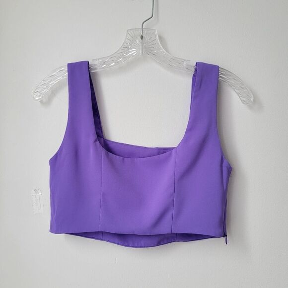 TAILORED Cropped Corset Top Purple Lilac Size Small* - Picture 4 of 6